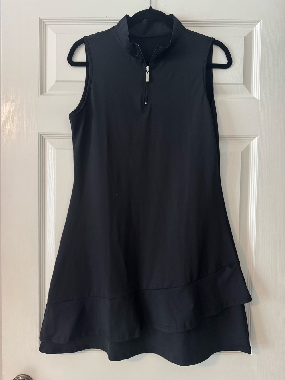 Sleeveless Black Zip-Front Women's Dress